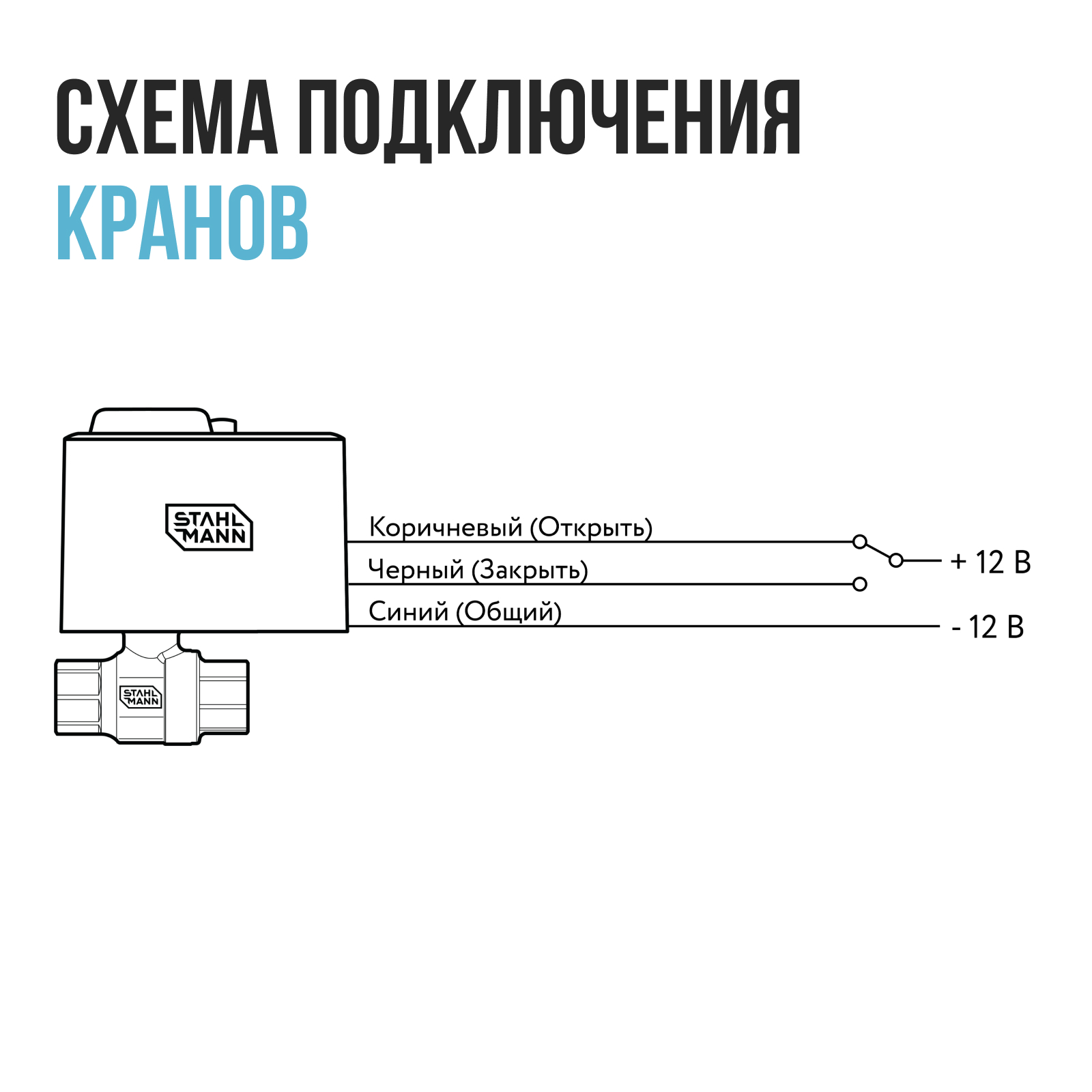 Кран шаровой с электроприводом Stahlmann 1/2F 12В